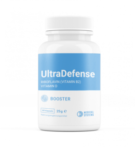 Capsule container for the dietary supplement UltraDefense