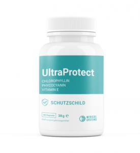 Capsule container for the dietary supplement UltraProtect