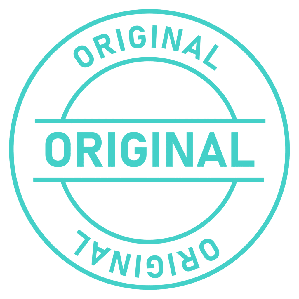 Icon with the word “Original” in turquoise