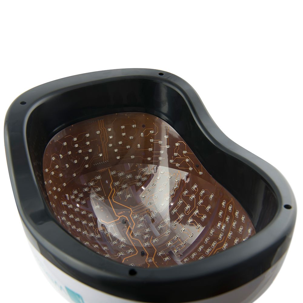 Infrared helmet from below for transcranial laser therapy