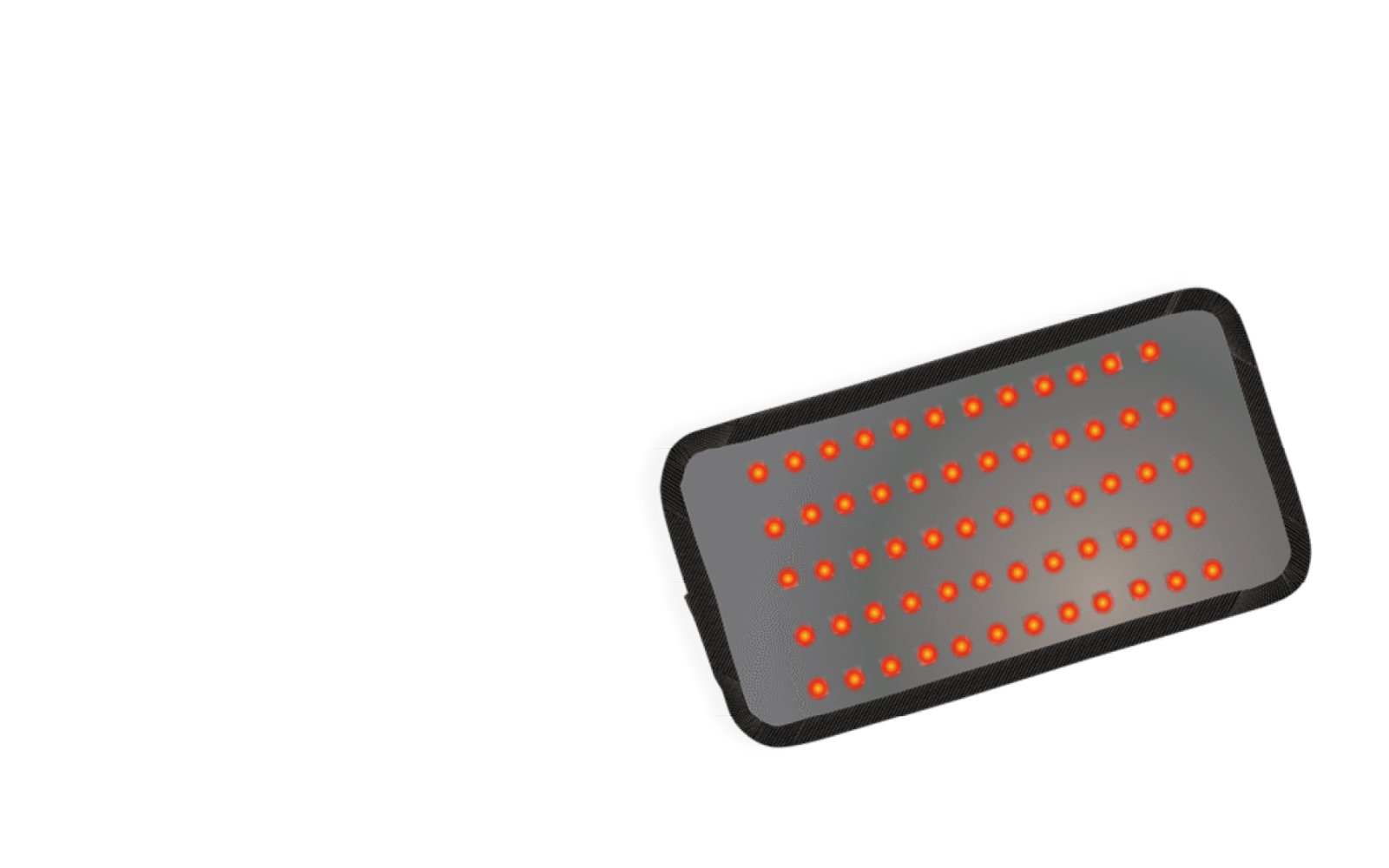 LightMap, a rectangular LED light panel with a matte white cover and black border, equipped with several small red