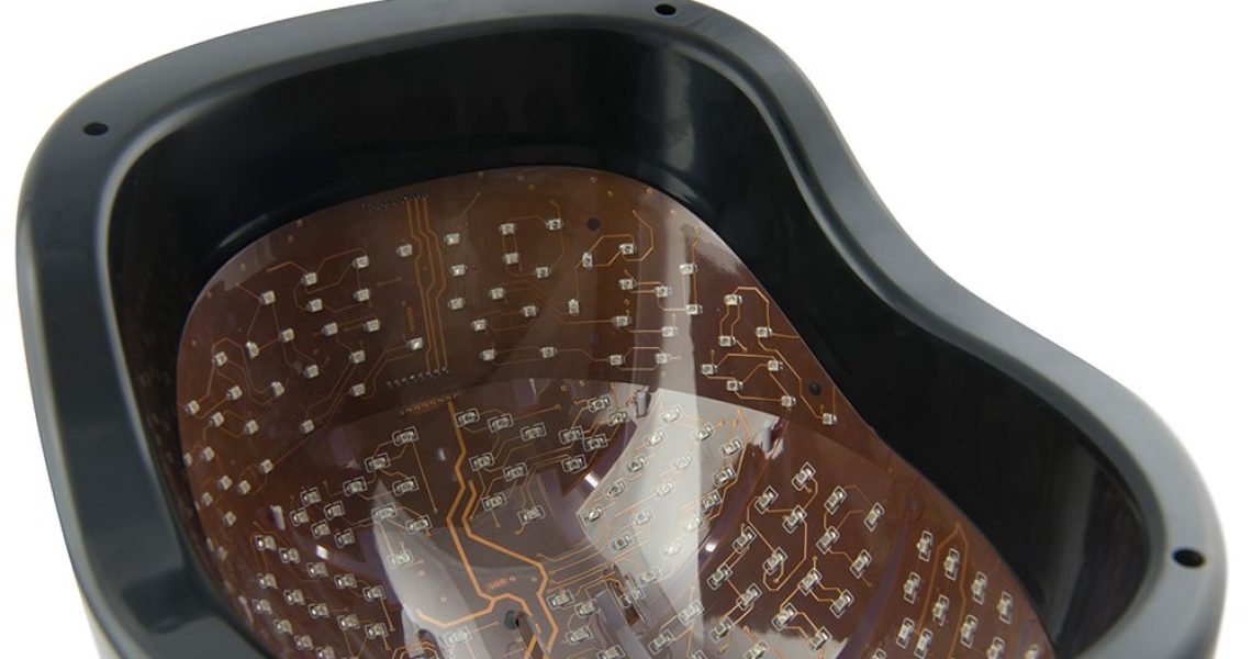 Infrared helmet from below for transcranial laser therapy