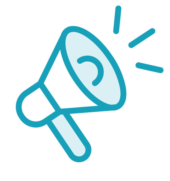 Turquoise icon with microphone